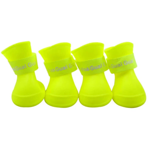 4pcs Waterproof Dog Shoes – Anti-Slip Boots for Small Dogs & Cats (Rain & Snow Protection)