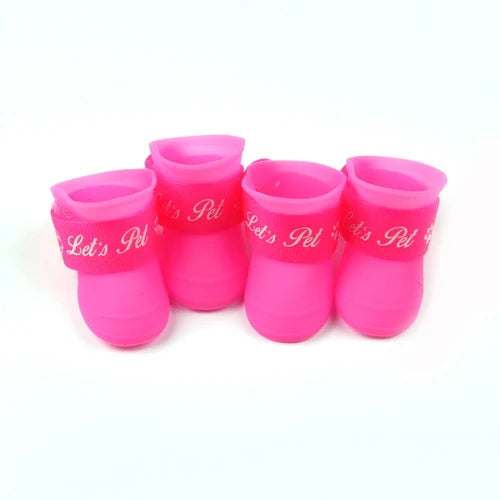 4pcs Waterproof Dog Shoes – Anti-Slip Boots for Small Dogs & Cats (Rain & Snow Protection)