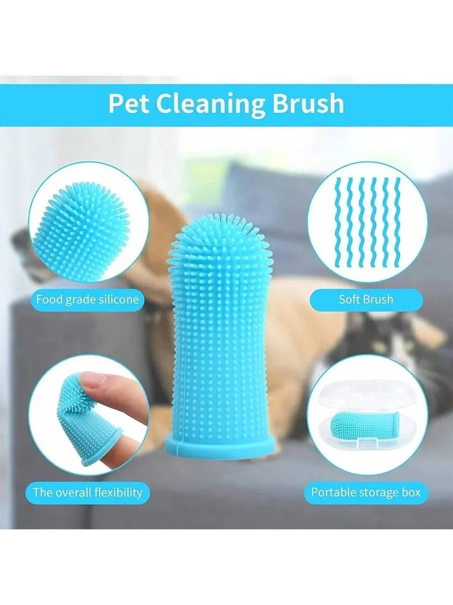 Silicone Pet Finger Toothbrush – Gentle Dental Cleaning for Dogs & Cats