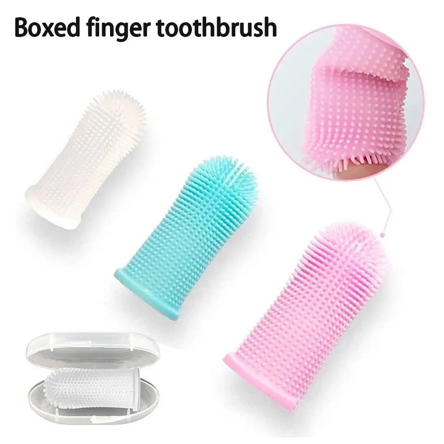 Silicone Pet Finger Toothbrush – Gentle Dental Cleaning for Dogs & Cats