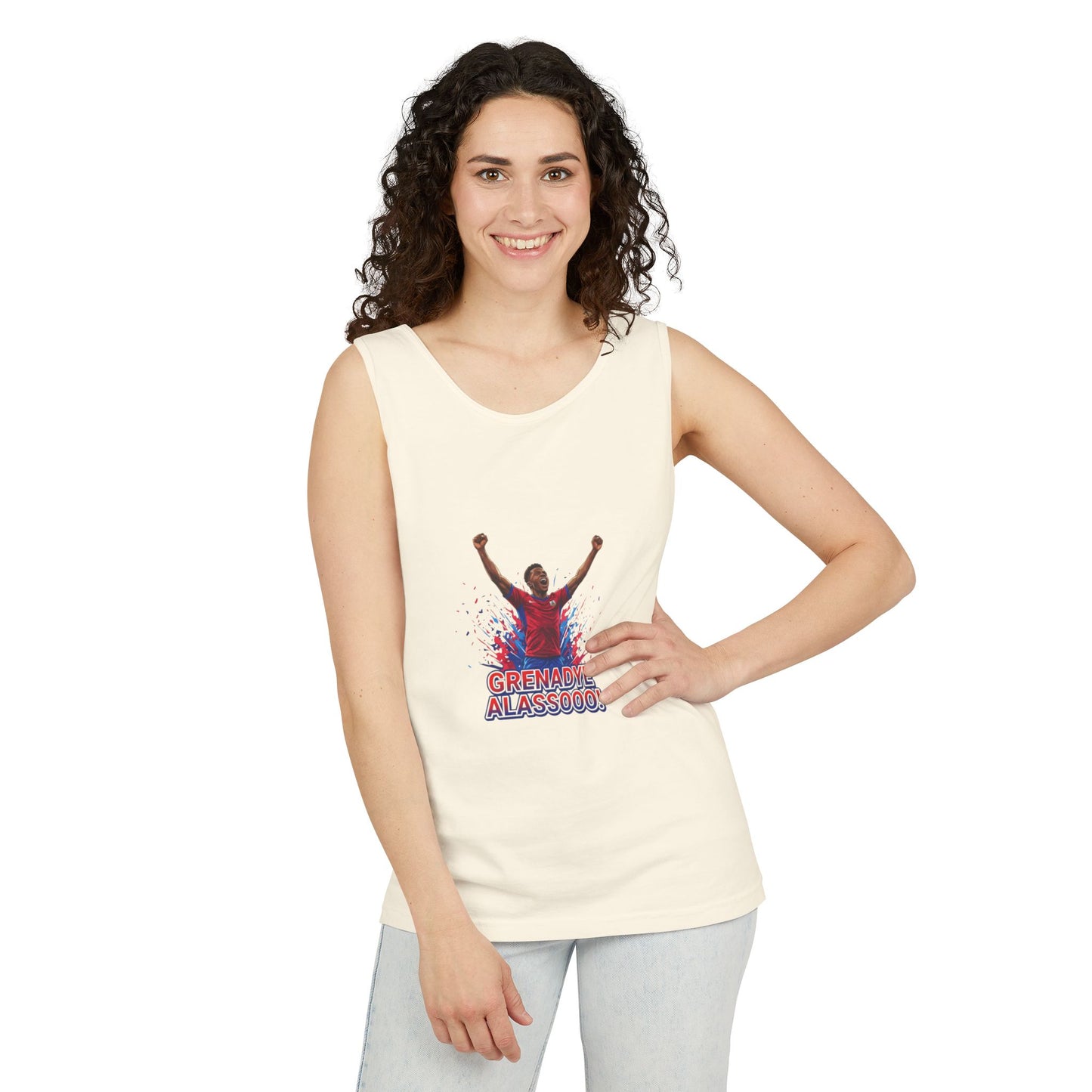 Tank Top — 'Grenade Alassooo!' Graphic Sports Fan Muscle Tee