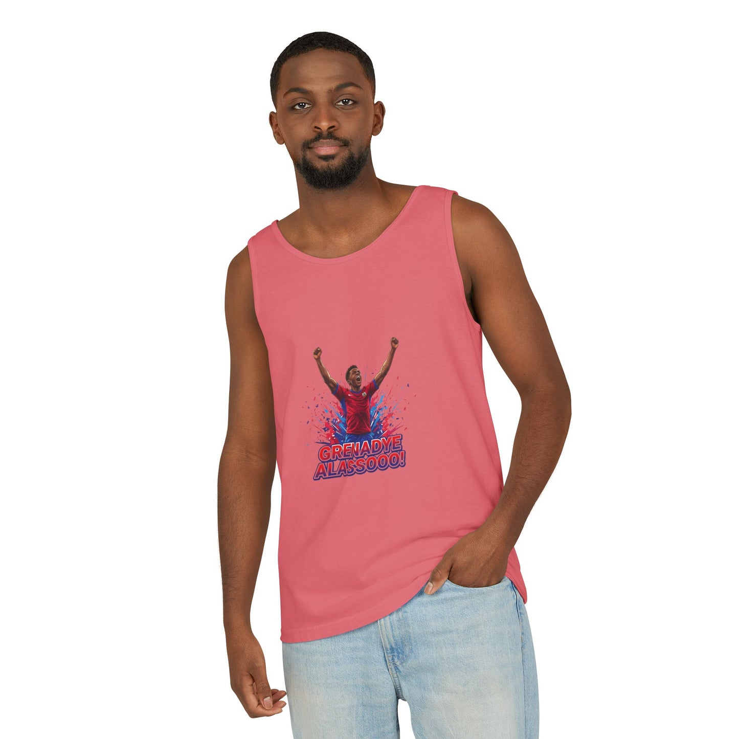 Tank Top — 'Grenade Alassooo!' Graphic Sports Fan Muscle Tee