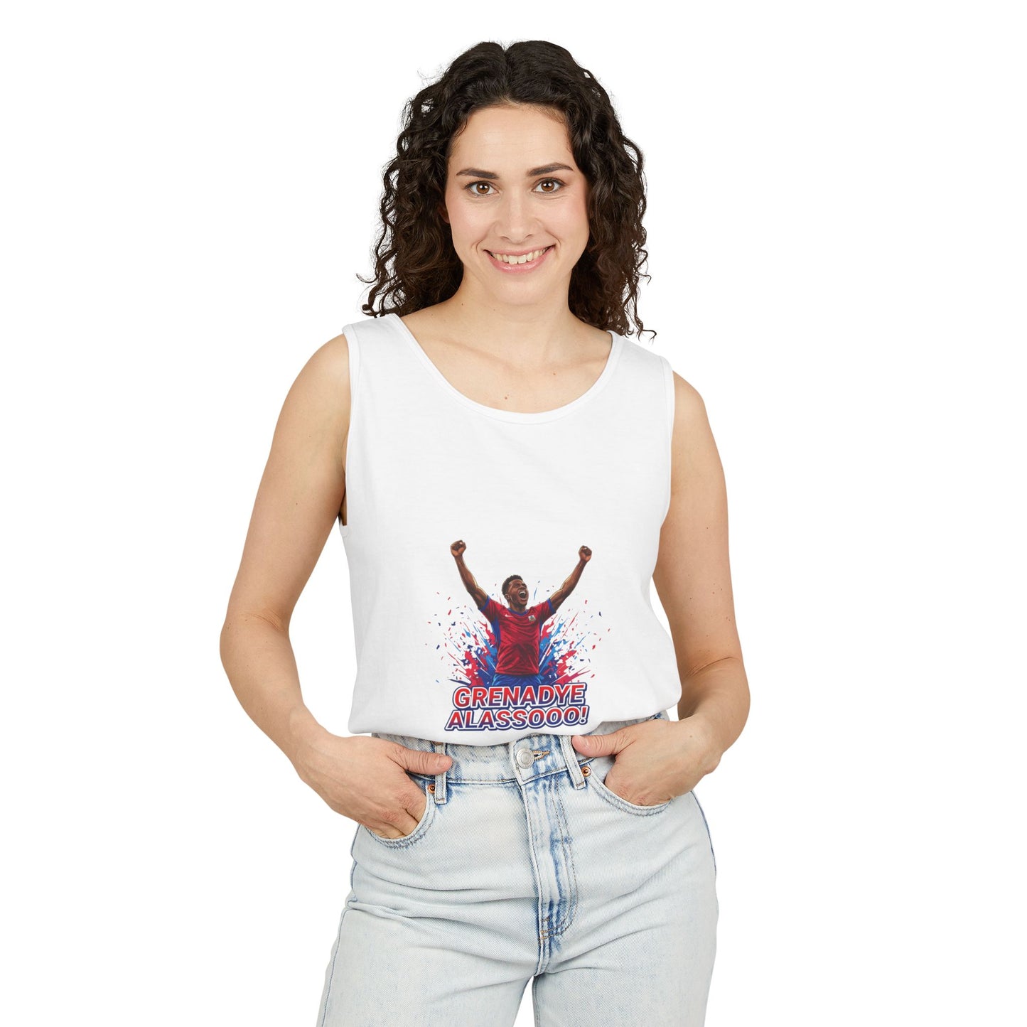Tank Top — 'Grenade Alassooo!' Graphic Sports Fan Muscle Tee