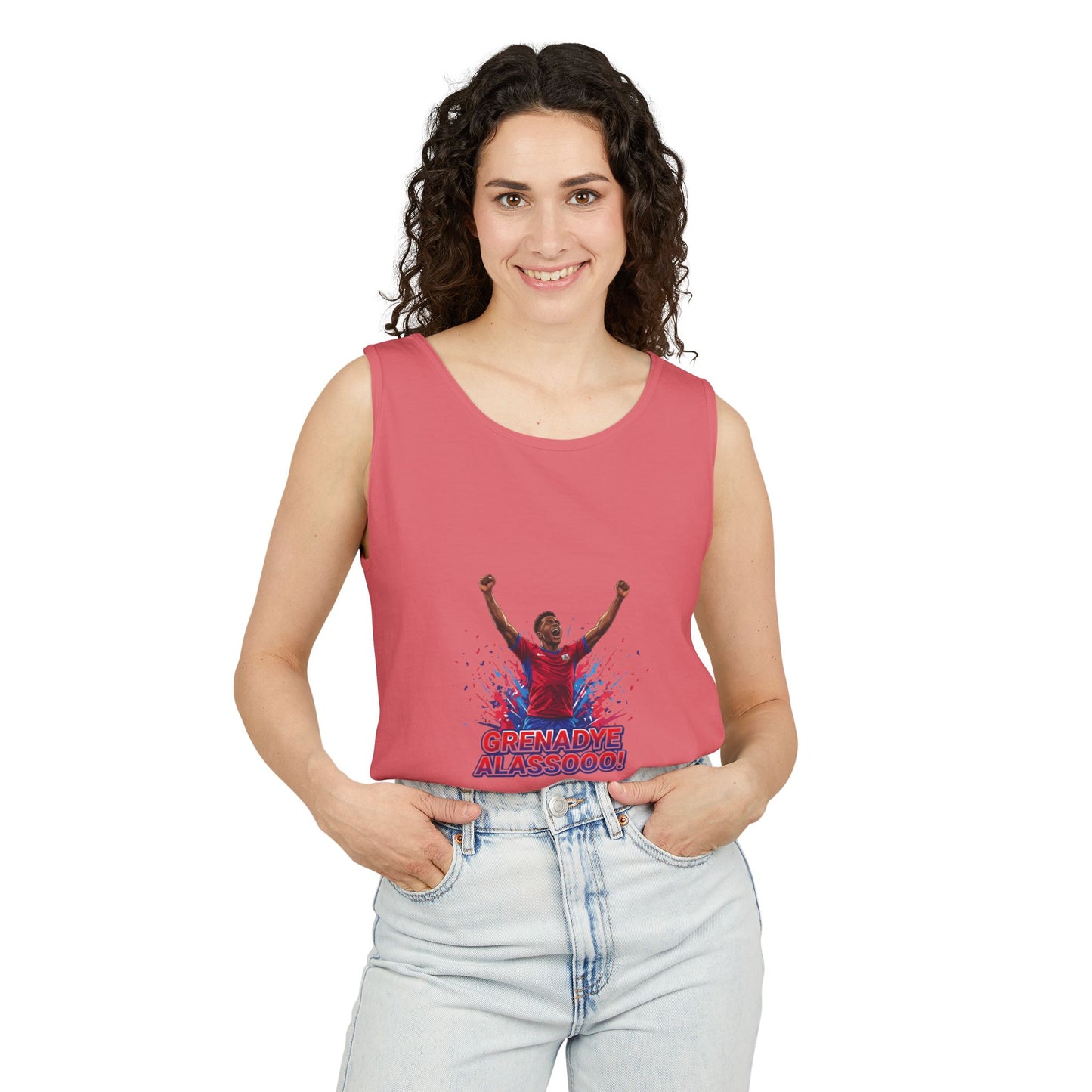 Tank Top — 'Grenade Alassooo!' Graphic Sports Fan Muscle Tee