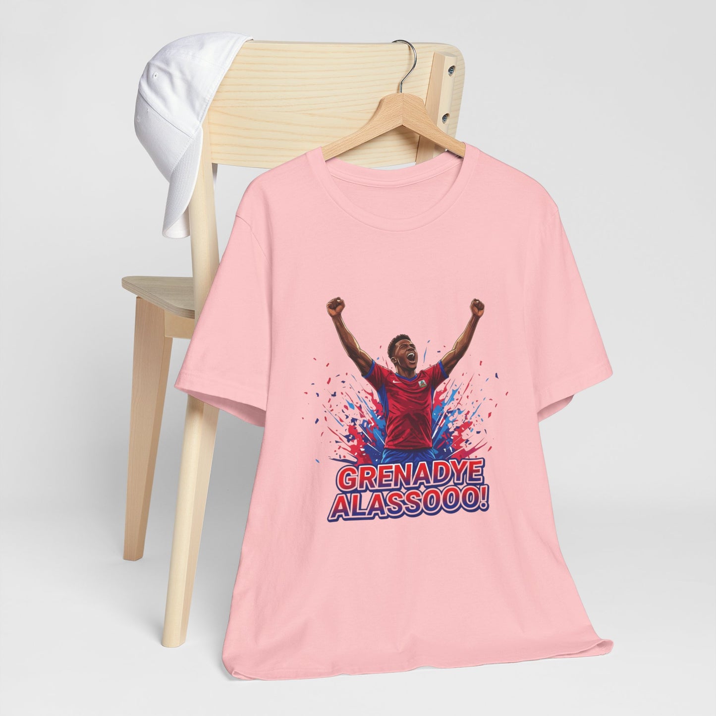 Soccer Celebration Tee — "Grenadye Alassooo!" Graphic Football Fan Shirt