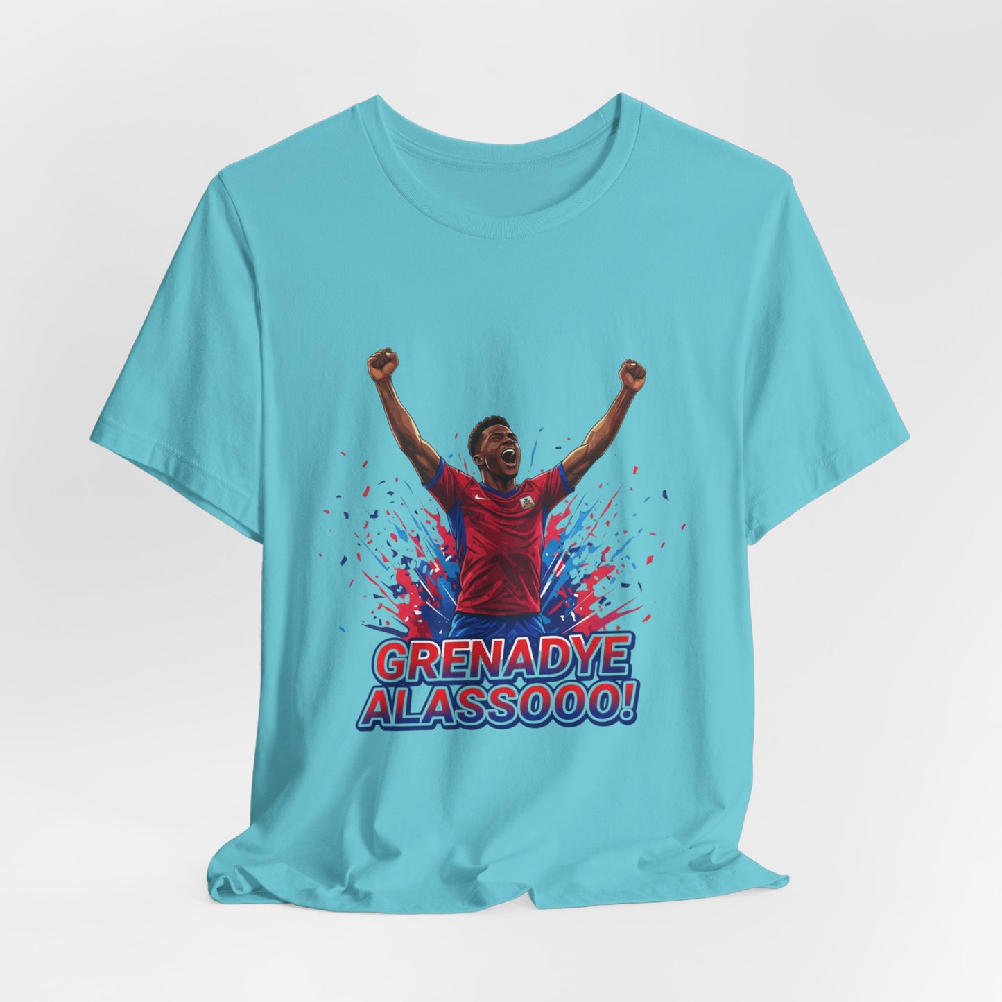 Soccer Celebration Tee — "Grenadye Alassooo!" Graphic Football Fan Shirt