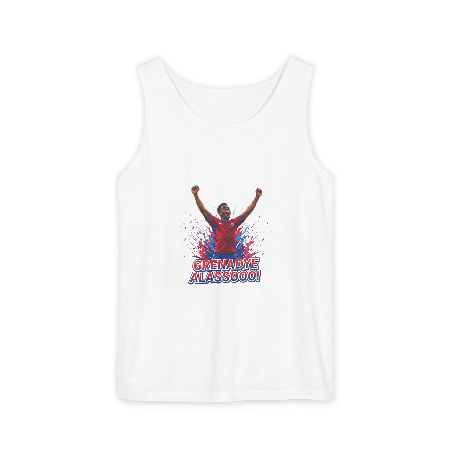 Tank Top — 'Grenade Alassooo!' Graphic Sports Fan Muscle Tee