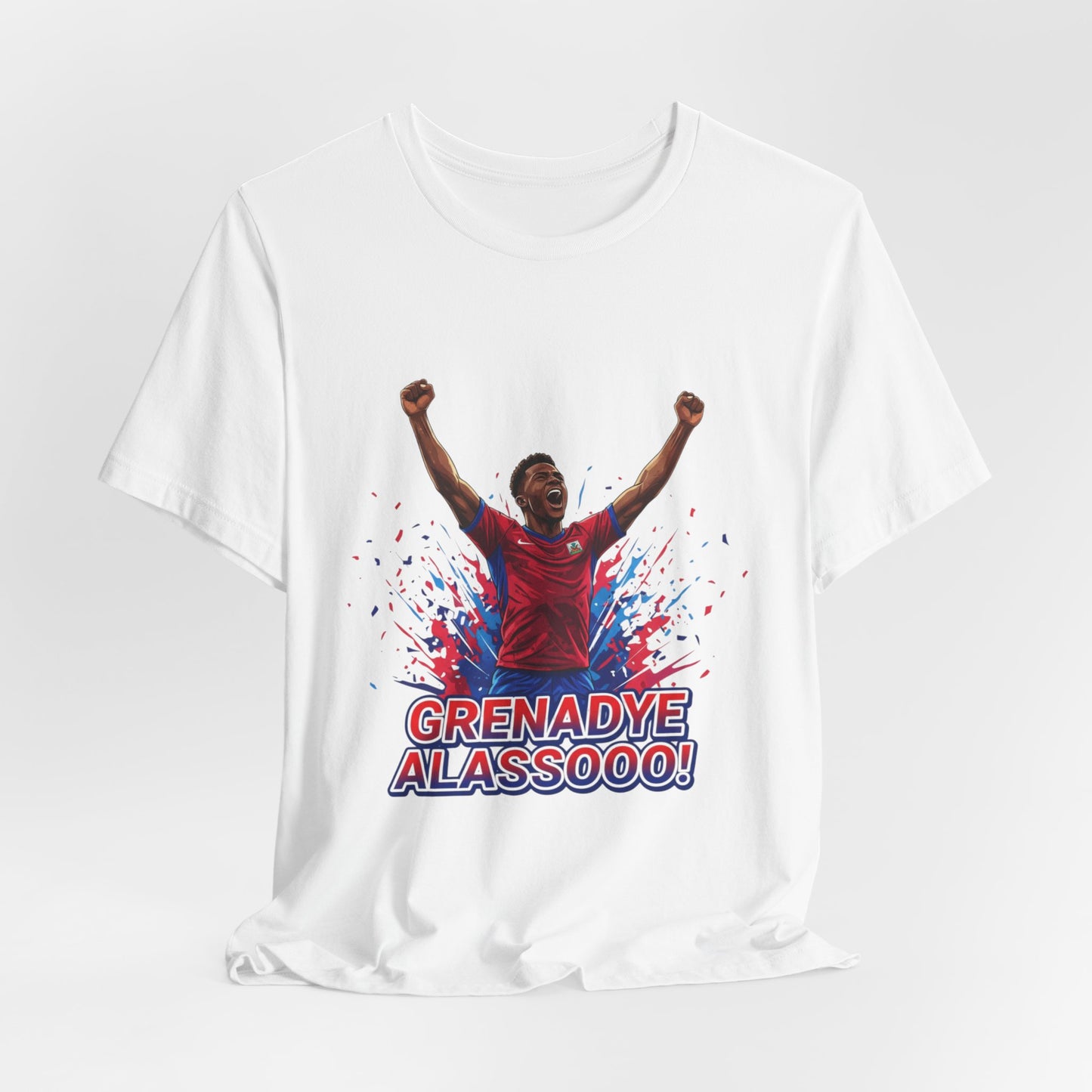 Soccer Celebration Tee — "Grenadye Alassooo!" Graphic Football Fan Shirt