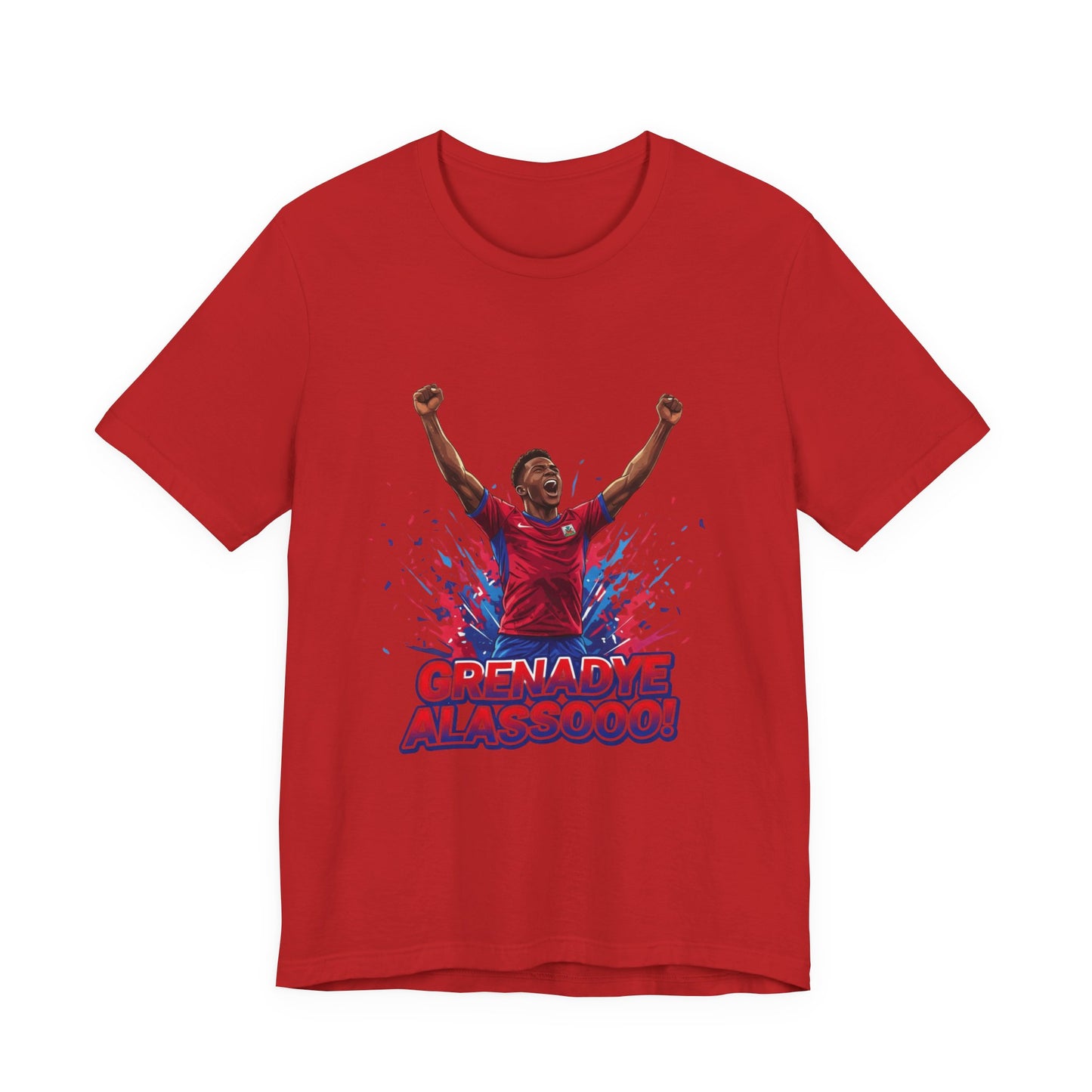 Soccer Celebration Tee — "Grenadye Alassooo!" Graphic Football Fan Shirt